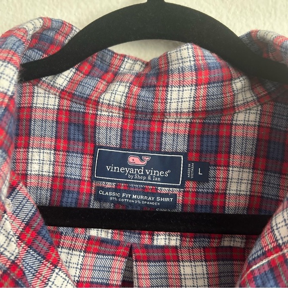 Vineyard Vines Classic Fit Red and White Plaid Shirt - Picture 2 of 5
